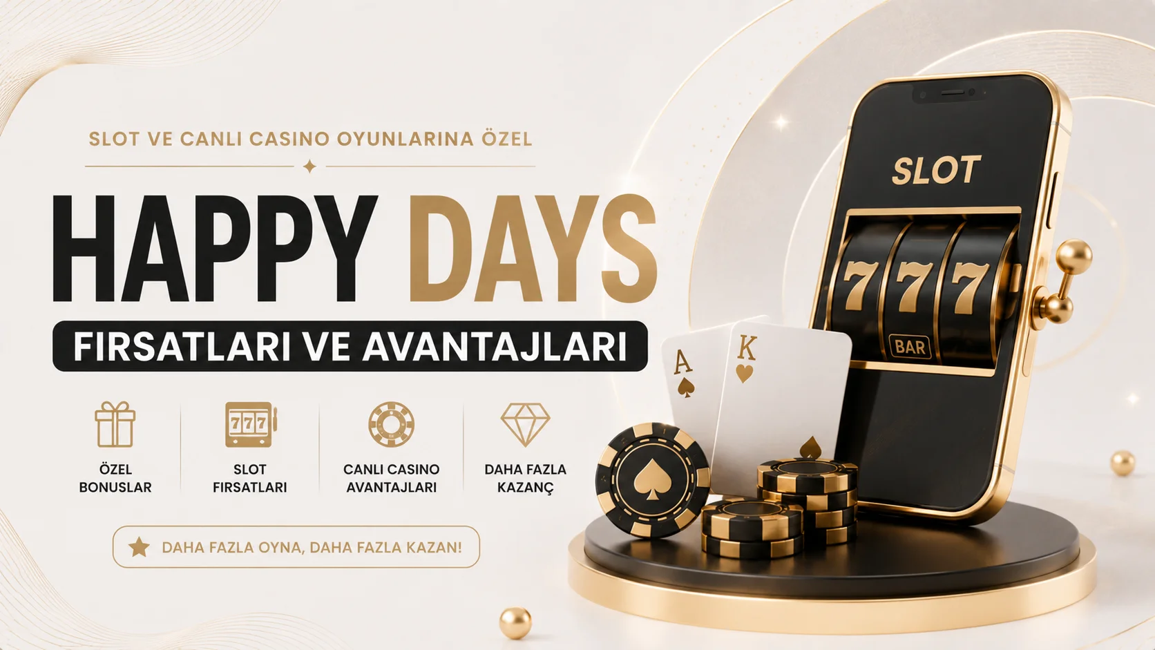 Slot ve Canlı Casino Oyunlarına Özel Happy Days Fırsatları ve Avantajları